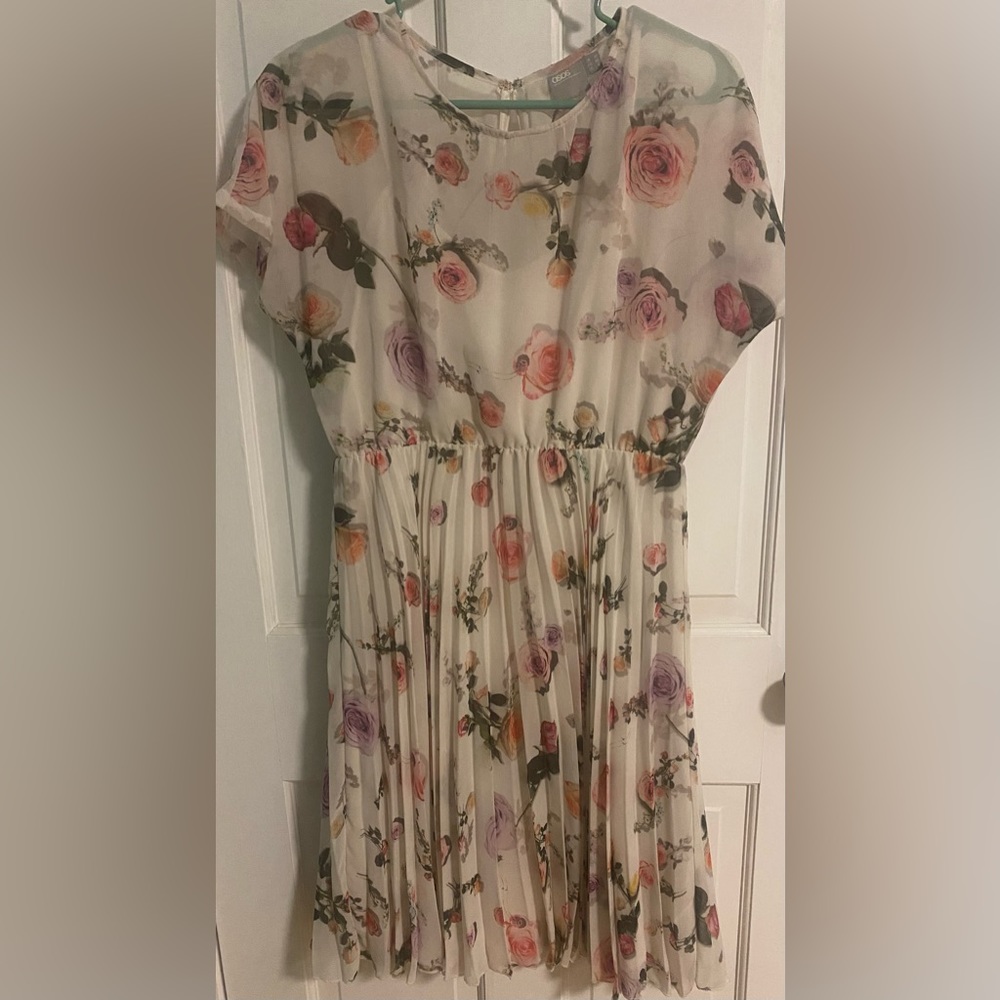 ASOS pleated floral maternity dress